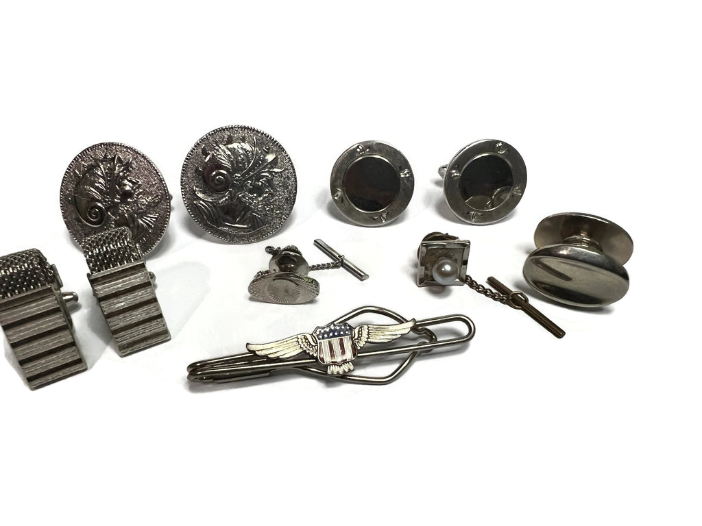 Vintage Silver tone Cufflink Lot