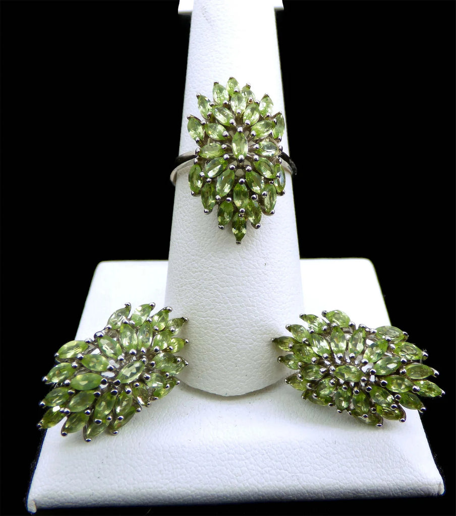 Pretty Peridot Ring and Earring Set