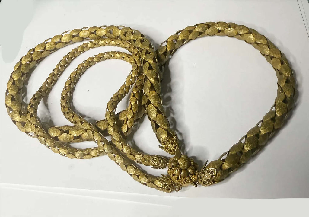 Miriam Haskell Brushed Gold 2 Strand Necklace