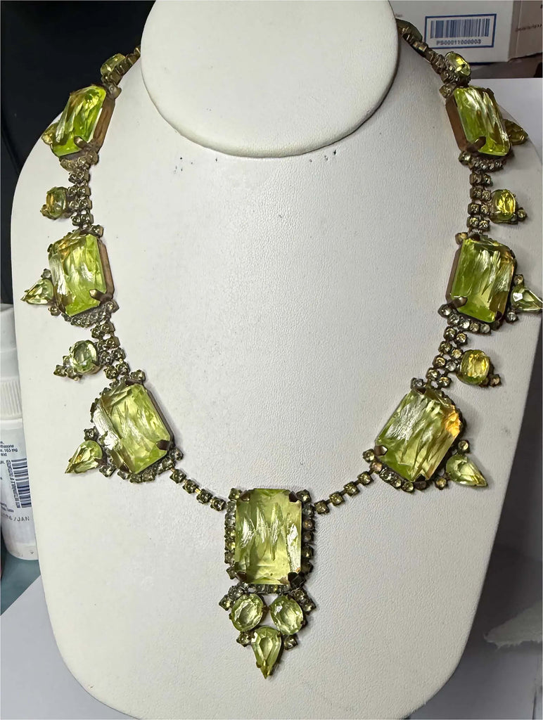 Husar D Vaseline Uranium Statement Necklace