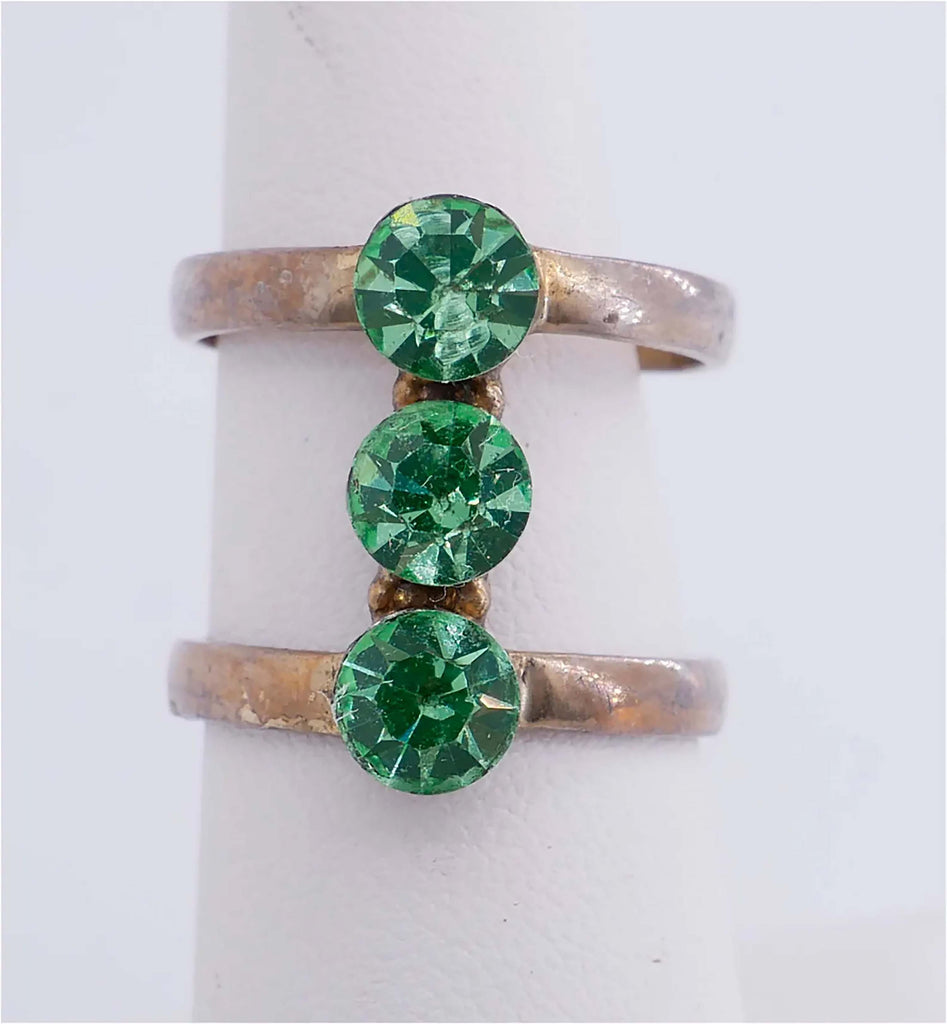 Vaseline Uranium 3 Stone ring