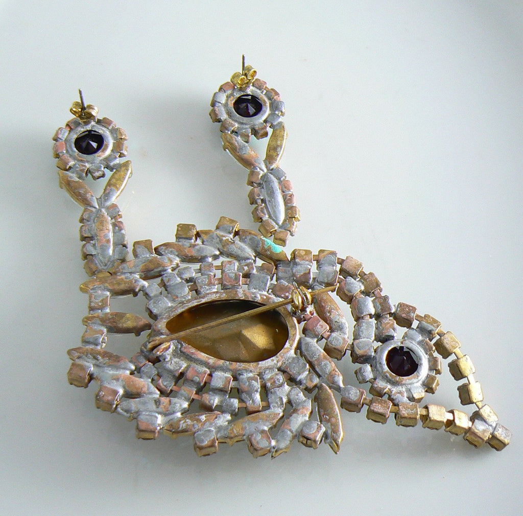 Czech Glass Rhinestone Demi Parure - Vintage Lane Jewelry