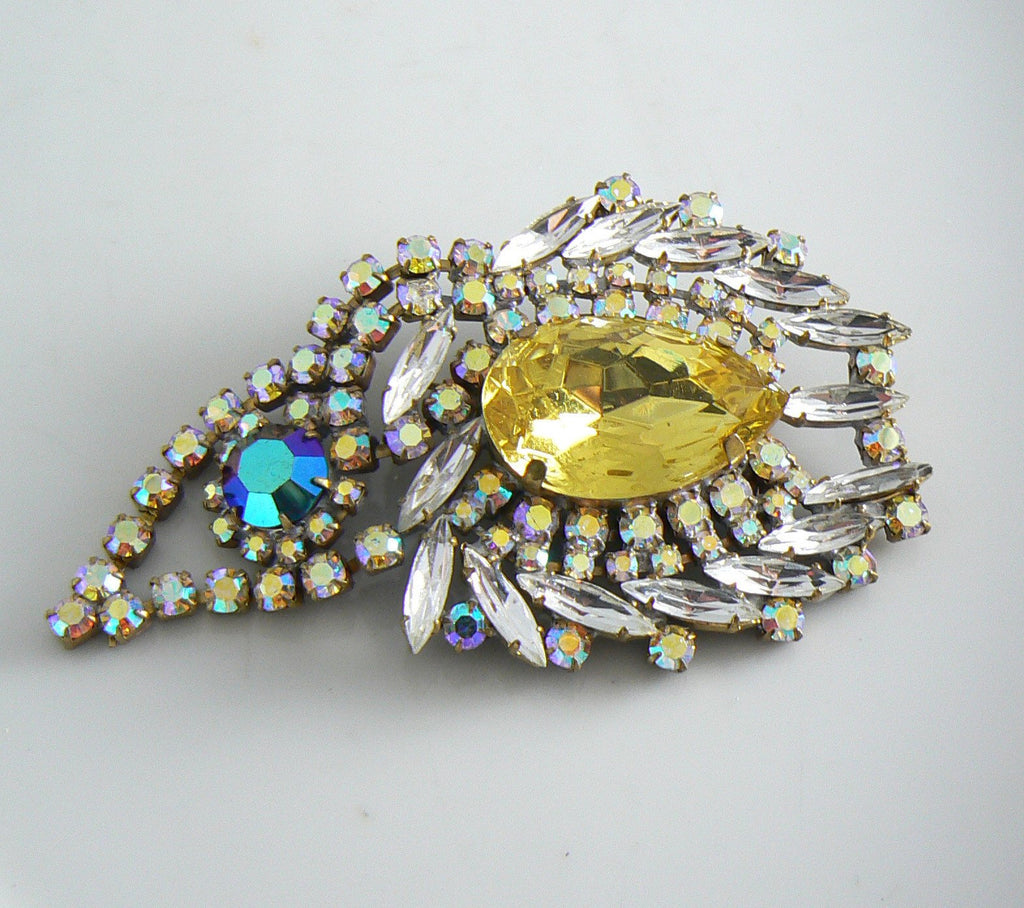 Czech Glass Rhinestone Demi Parure - Vintage Lane Jewelry