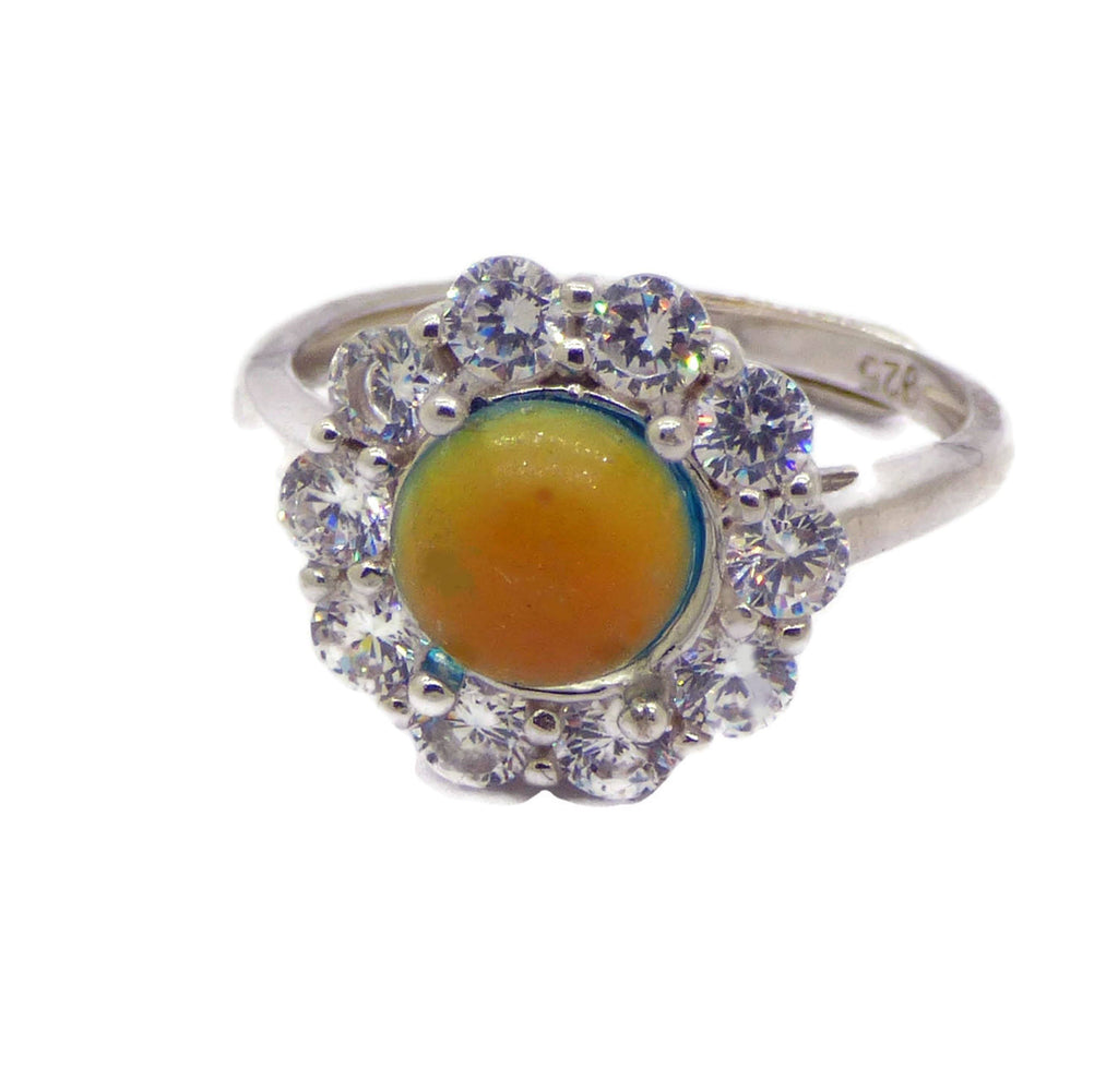 Sterling Silver Crystal Mood Ring