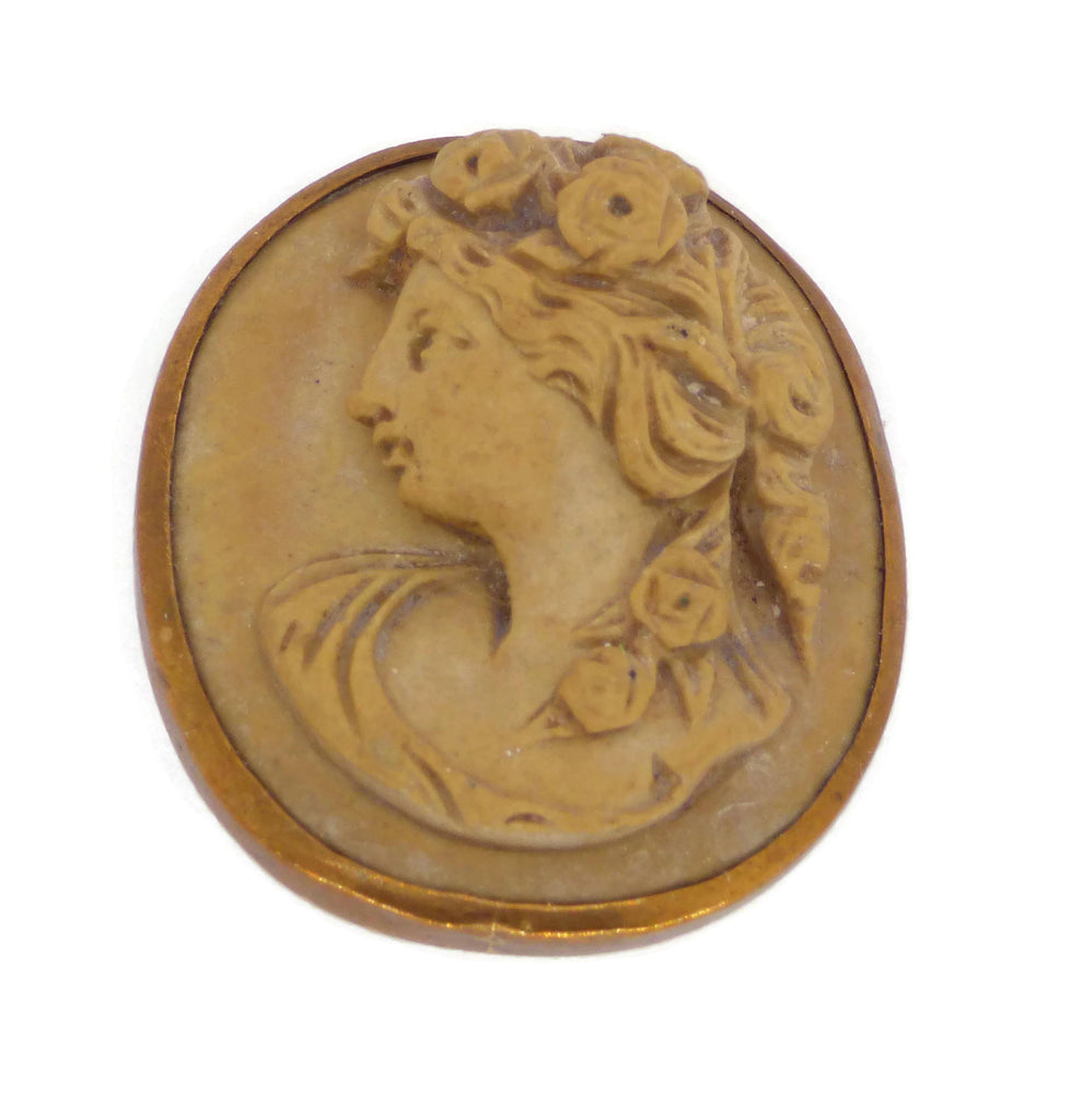 Antique Victorian 1890’s Lava Buttonhole Stud Cameo