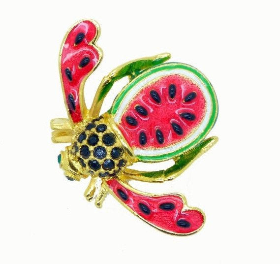 Joan Rivers Watermelon Bee Pin, Joan Rivers Classics Collection
