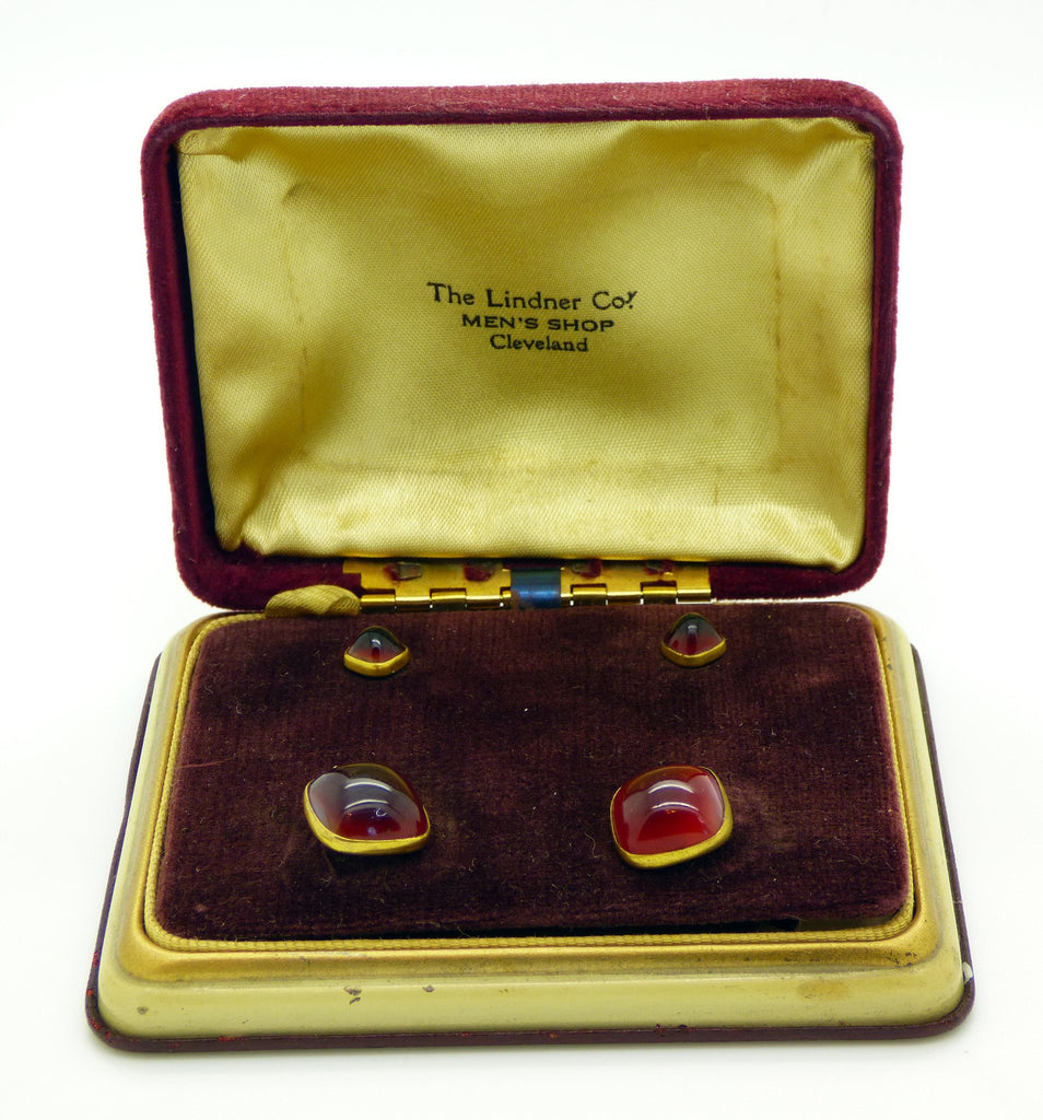 Red Stone Cufflinks in Original Box