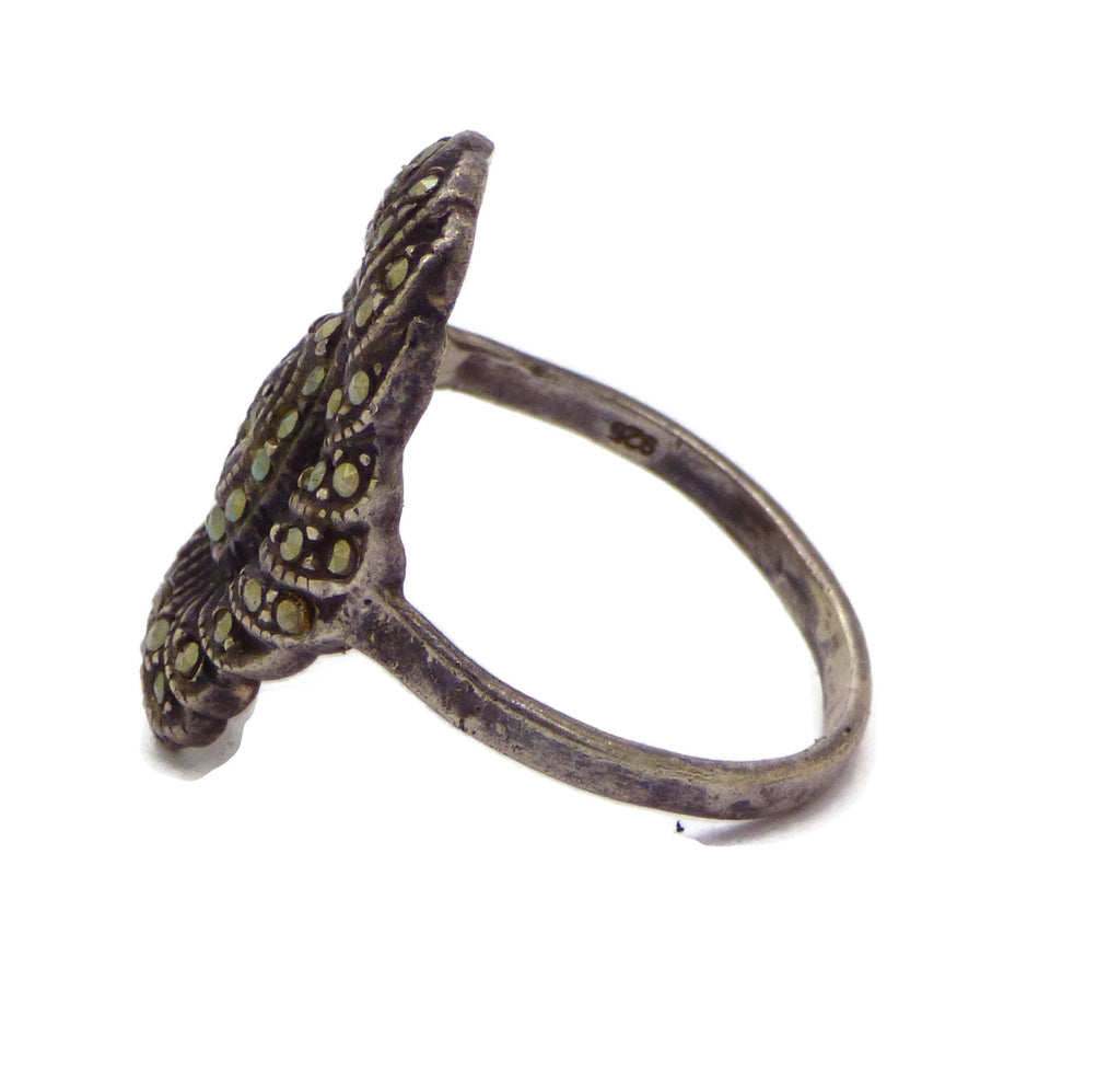 Vintage Sterling Silver Marcasite Ring - Vintage Lane Jewelry