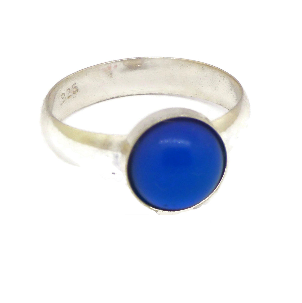 Round Mood Stone Ring Sterling Silver