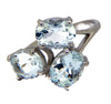 Blue Aquamarine 17.22 ct 14k white gold over sterling silver ring - Vintage Lane Jewelry