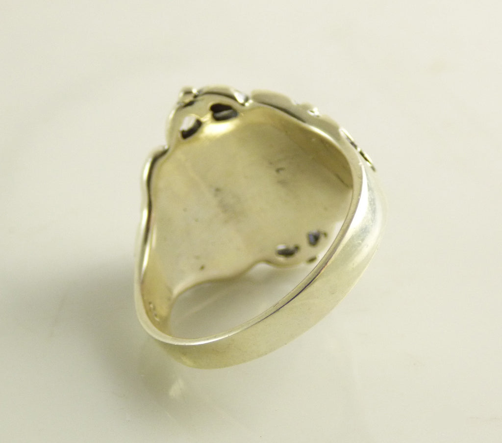 Poison Ring Sterling Silver Victorian Revival Locket Ring - Vintage Lane Jewelry