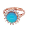 Rose Gold Plated Crystal Mood Ring - Vintage Lane Jewelry