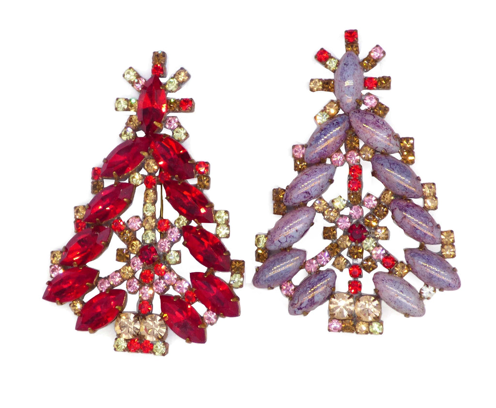 Husar D Czech Glass Navette Christmas Tree Pins