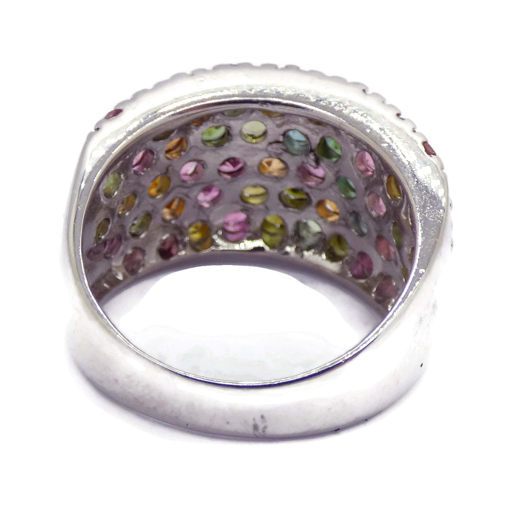 Tourmaline 14 K plated Band Ring - Vintage Lane Jewelry