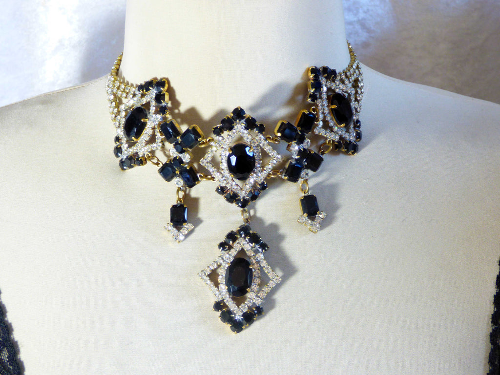 Black Czech Glass Gothic Choker