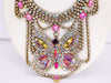 Bijoux MG Pink and AB Rhinestone Butterfly Necklace Earring Set - Vintage Lane Jewelry