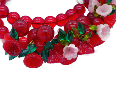Miriam Haskell Long Oval Baroque Glass Pearl Necklace