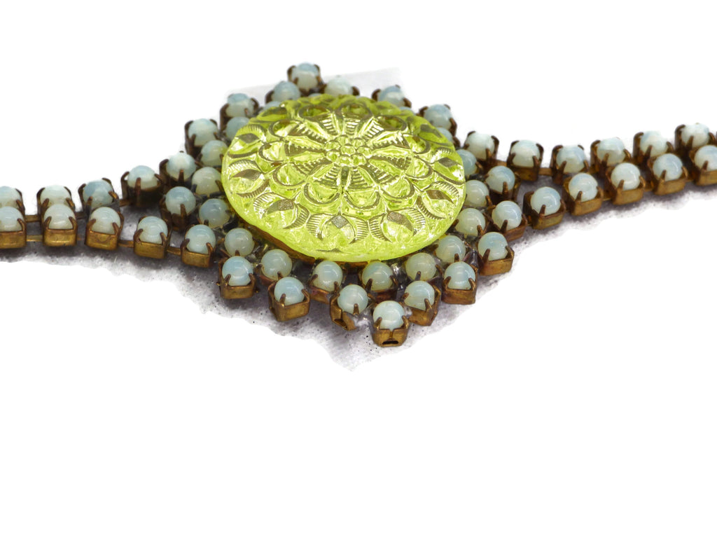 Husar D Vaseline Uranium Czech Glass Bracelet