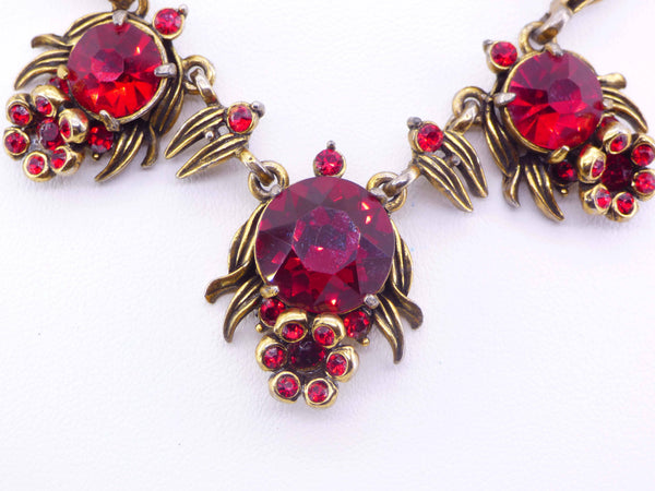 Unusual Red Heart Glass Intaglio Cherub Vintage Pendant Necklace - Ruby Lane