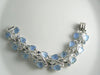 Coro Blue Molded Leaves Rhinestone Bracelet - Vintage Lane Jewelry