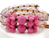 Vintage Miriam Haskell Pink Art Glass Necklace and Bracelet - Vintage Lane Jewelry