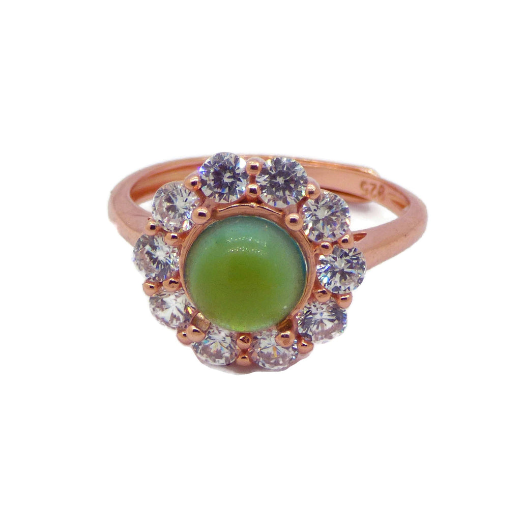 Rose Gold Plated Crystal Mood Ring