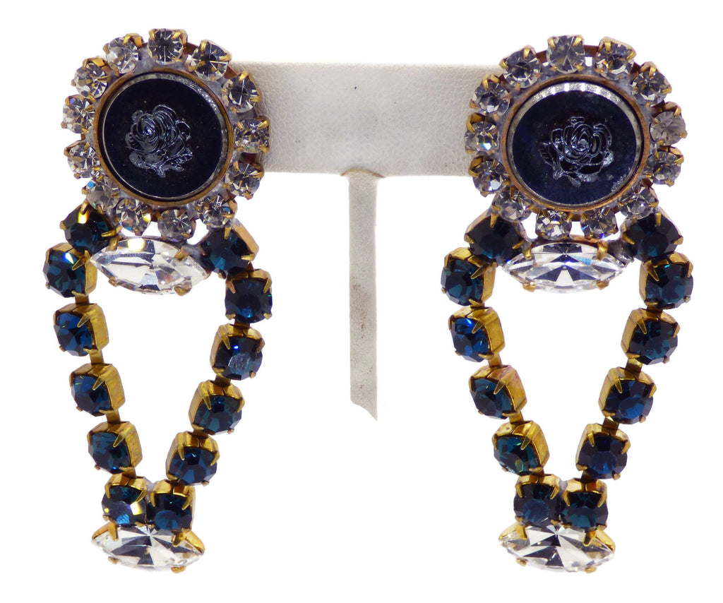 Bijoux MG Black Cameo Necklace Earring Set - Vintage Lane Jewelry