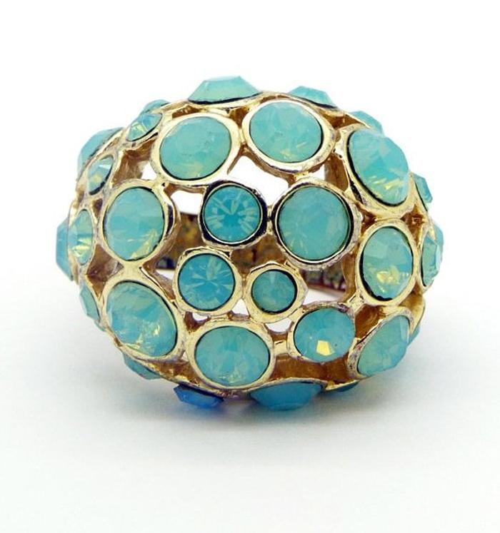 Vintage Opalescent Rhinestone Cocktail Ring