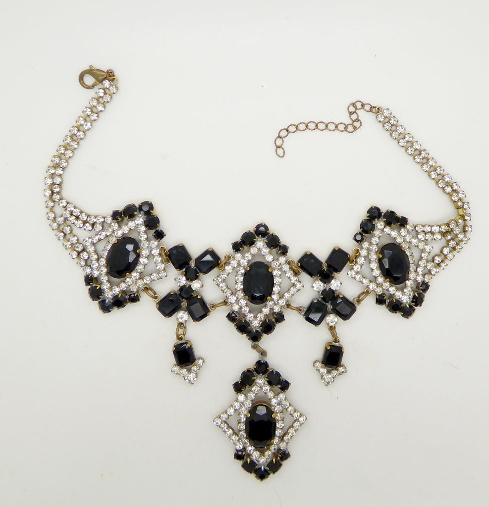 Black Czech Glass Gothic Choker - Vintage Lane Jewelry