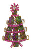 3D Watermelon Heliotrope Czech Husar D Christmas Tree Pin - Vintage Lane Jewelry