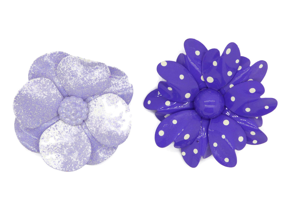 Pretty Enamel Flower Brooches - Vintage Lane Jewelry