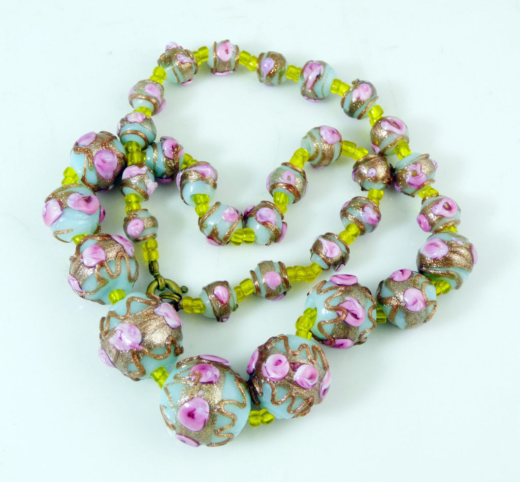 Venetian Wedding Cake Robins Egg Blue Necklace