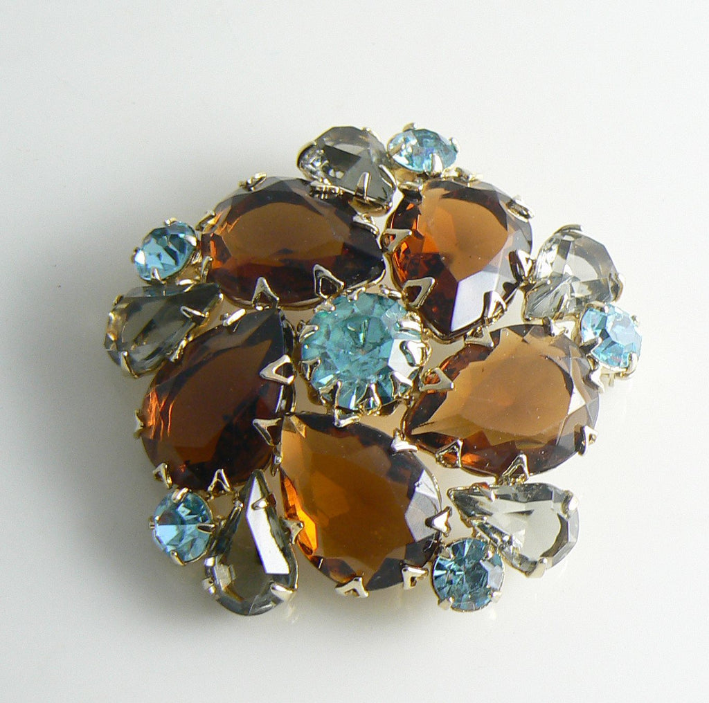 Juliana Glass Open Back Prong Set Brooch