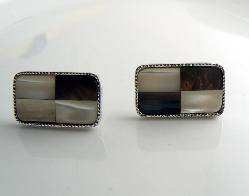 Vintage Hickok MOP Checkered Cufflinks