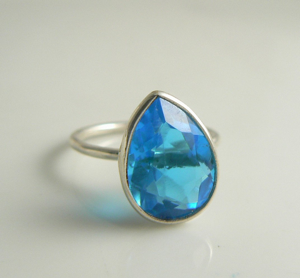 8ct London Blue Topaz Sterling Silver Ring