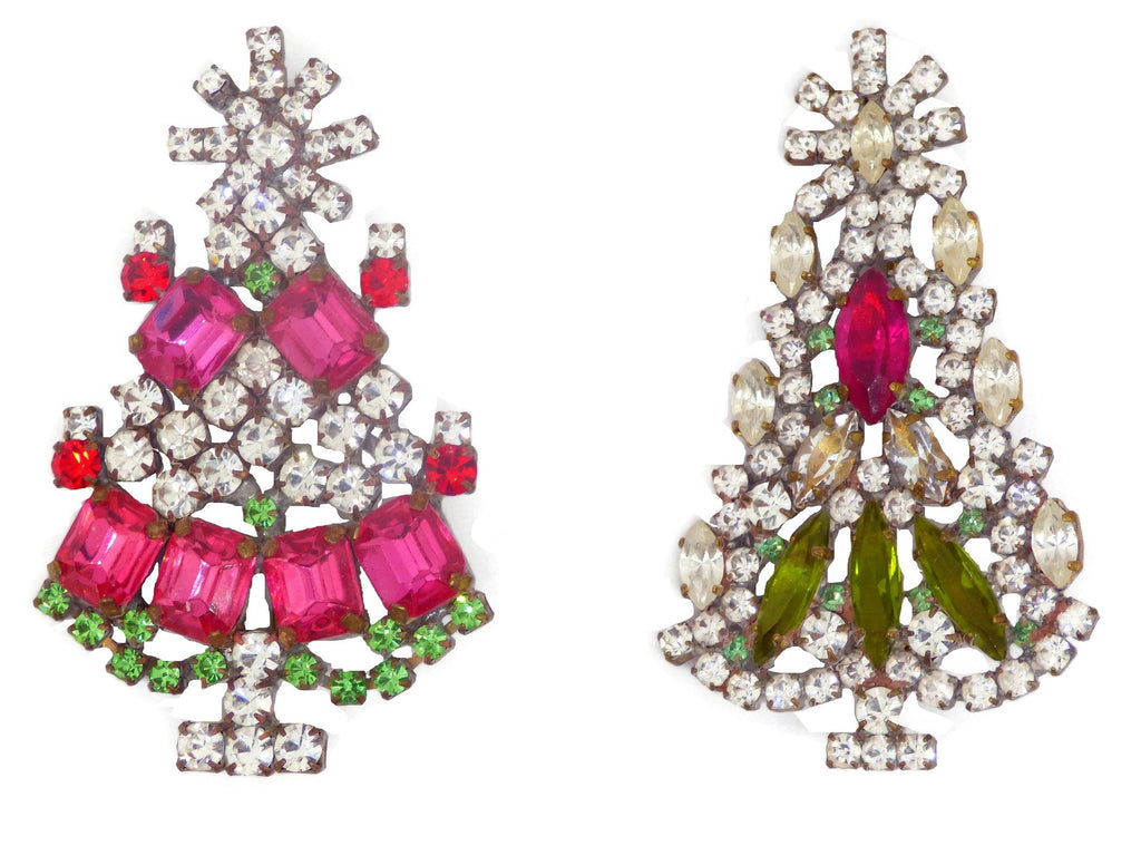 Husar D Czech Glass Christmas Tree Pins