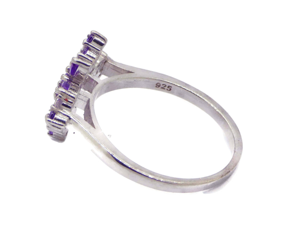 Marquise Amethyst Cross Ring - Vintage Lane Jewelry