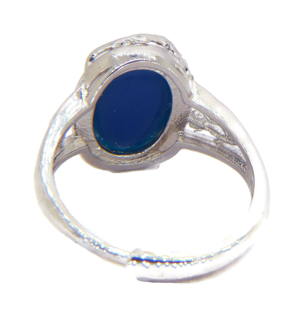 Oval Mood Ring Sterling Silver Filigree Flowers and Vines Setting - Vintage Lane Jewelry