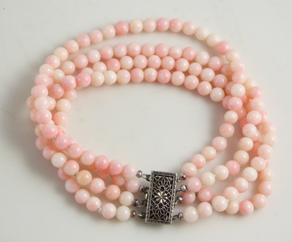 Angel Skin Coral 4 Strand Bracelet