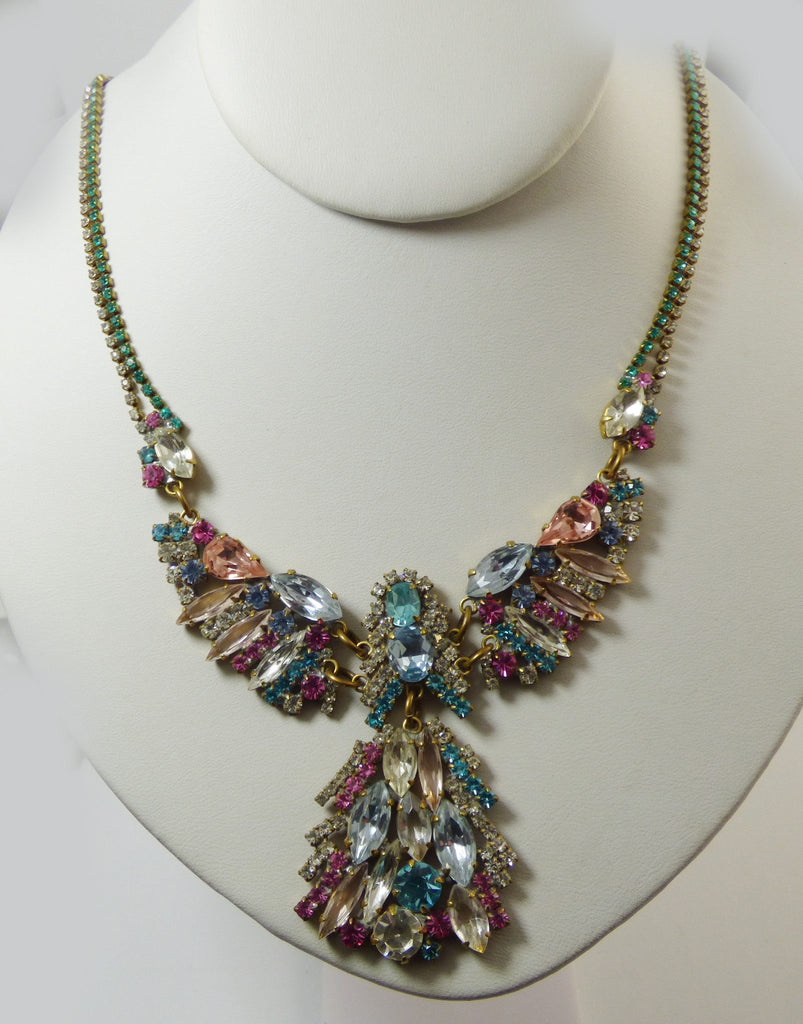 Pastel Crystal Angel Necklace - Vintage Lane Jewelry