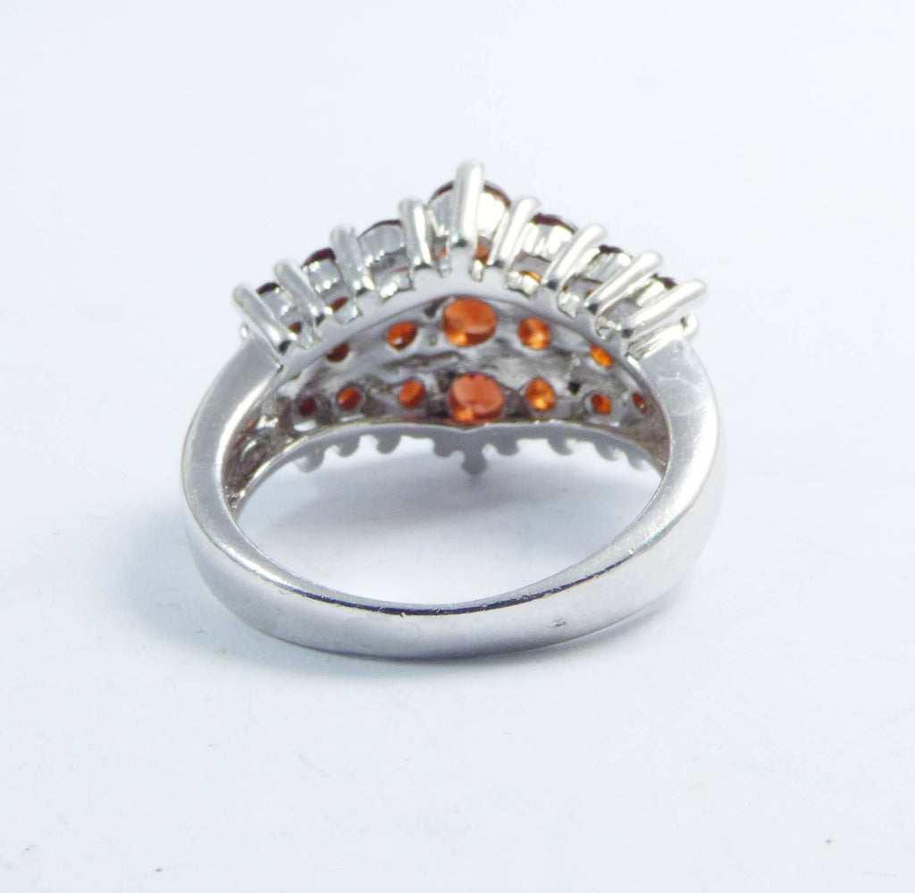 4ct Garnet Sterling Silver Cluster Ring - Vintage Lane Jewelry