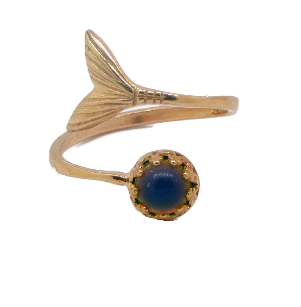 Rose Vermeil Adjustable Mermaid Tail Mood Ring