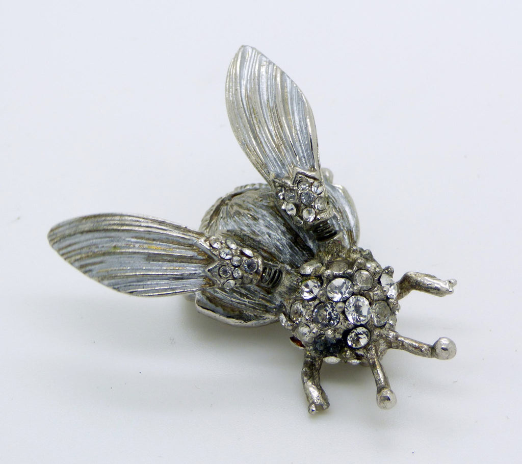 Vintage Hattie Carnegie Rhinestone Trembler Wasp Brooch