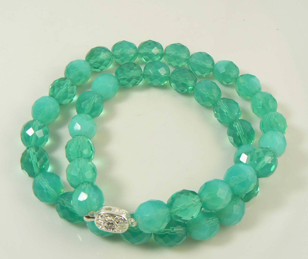 Czech Vaseline Uranium Glass Bead Necklace