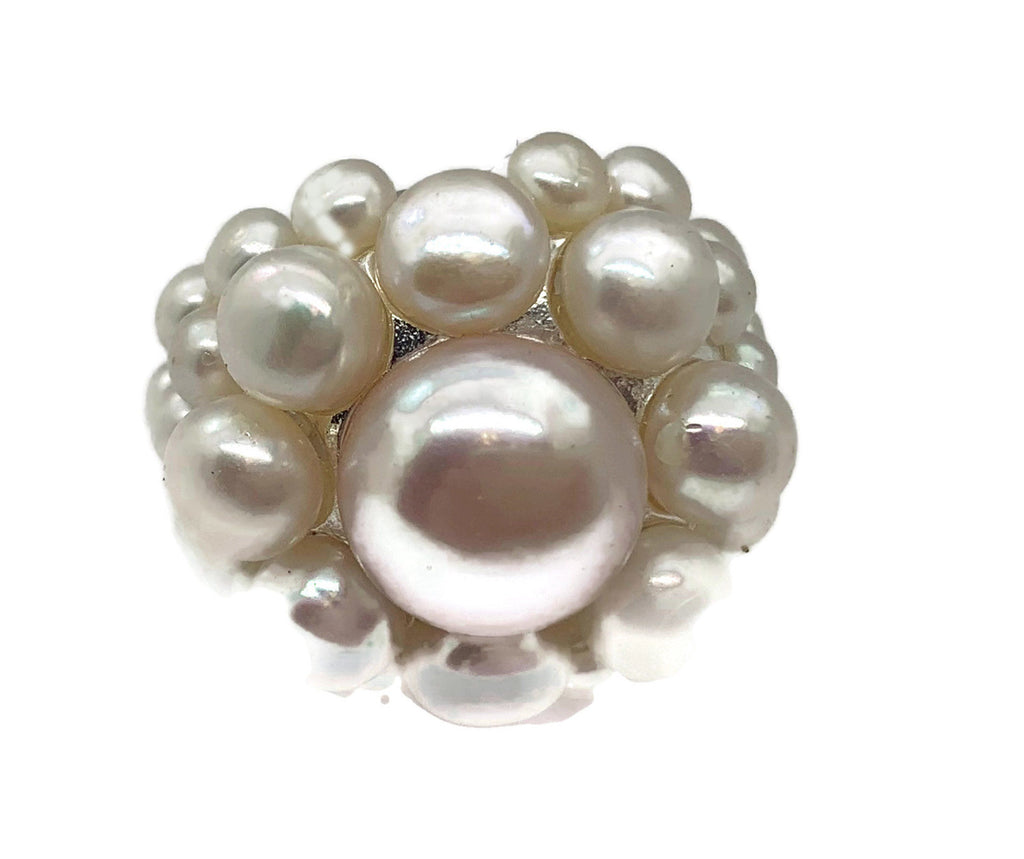 Peach Freshwater Pearl Cocktail Ring