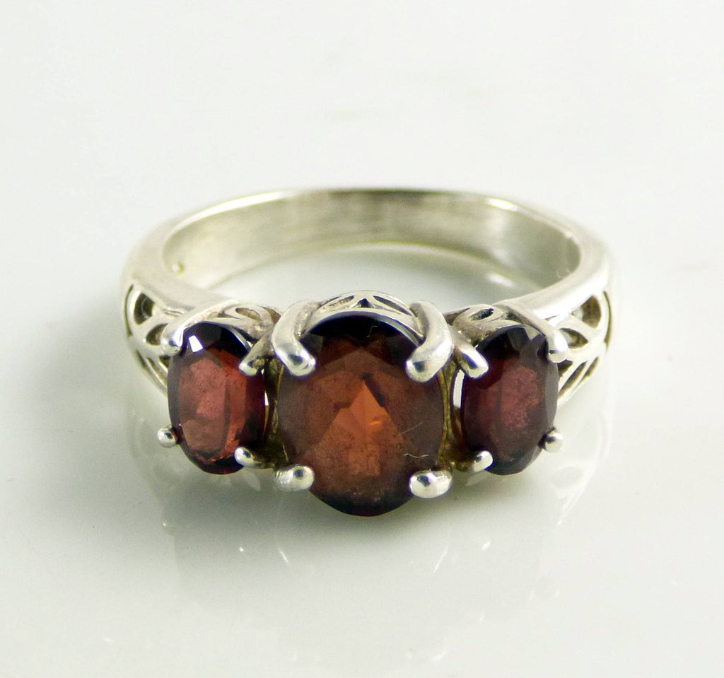 Garnet Ring Sterling Silver 925 Ring