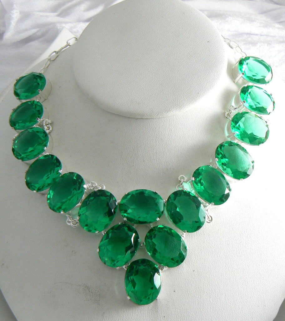 Sterling Silver Green Quartz Necklace
