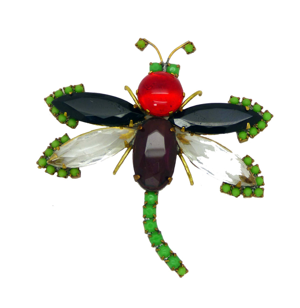 Czech Glass Husar D Dragonfly Pin Brooch