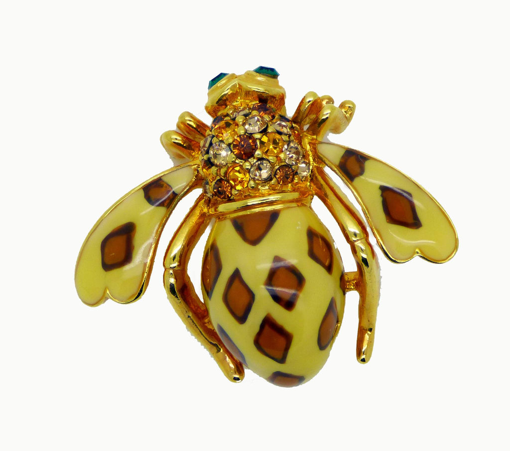 Joan Rivers "Joan of the Jungle" Leopard Bee Pin from the Joan Rivers Classics Collection - Vintage Lane Jewelry