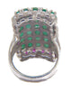 Genuine Emerald Ruby Gemstone Sterling Silver Ring - Vintage Lane Jewelry